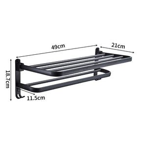 Toalheiro Duplo Retrátil Porta Toalha de Banho Alumínio