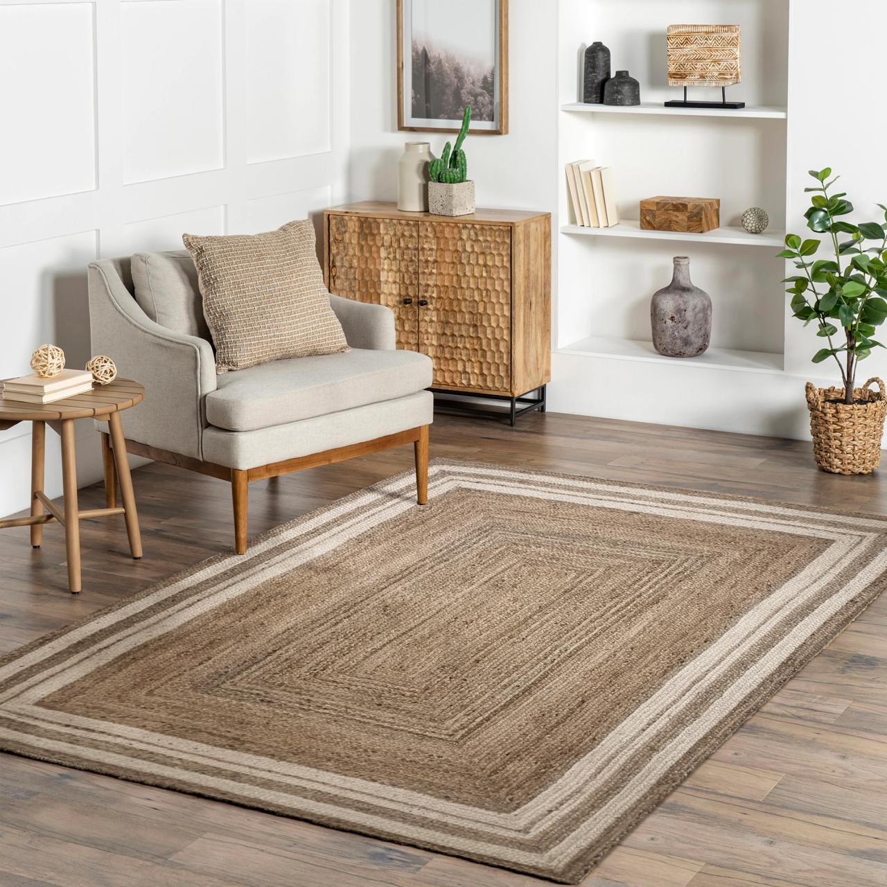 Jute Braided Rug -IC-18407 / White