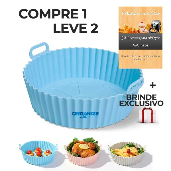 Forma Silicone para Airfryer - Compre 1, Leve 2 + Livro de Receitas e Brinde Exclusivo