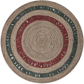 Jute Braided Round -IC-18224 Natural / Red