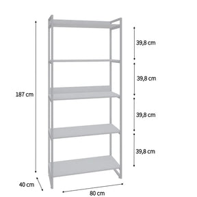 Estante para Livros Industrial 187cmx80cm 5 Prateleiras