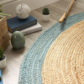 Jute Round Rug - IC-15281 / Blue